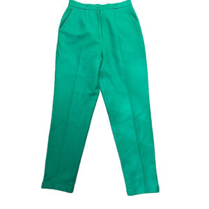 Henri Bendel Made in Italy Emerald Green Wool Blend Pants Trousers Sz 12 Vintage